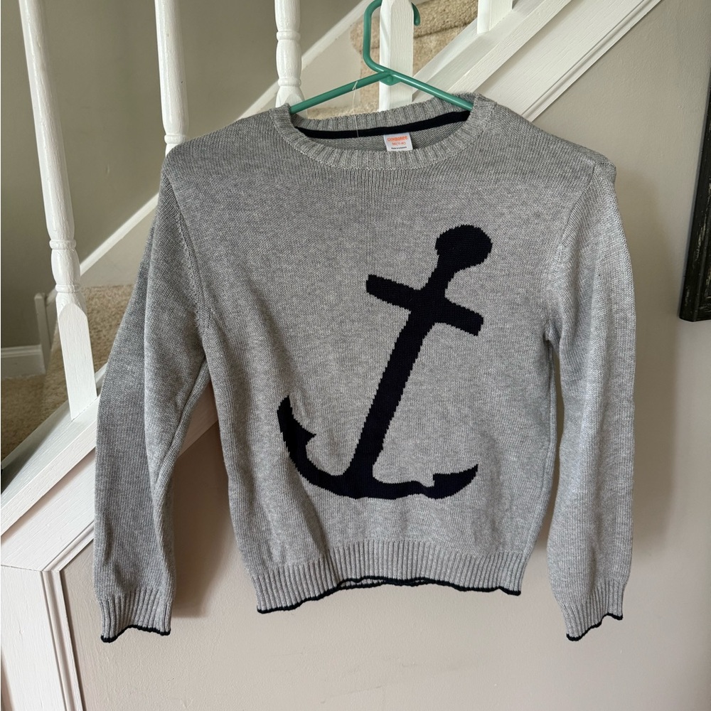NEW! Gymboree Gray Sweater with Navy Anchor